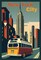 New York City Bus & Empire State Building Art Print | Iconic NYC Wall Art Décor
